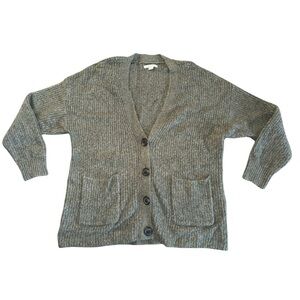 American Eagle Oversized Green Button Up Cardigan